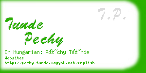 tunde pechy business card